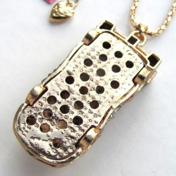 NWT Rhinestone Crystals Sports Car Racing Pendant Necklace Chain - Picture 6 of 6